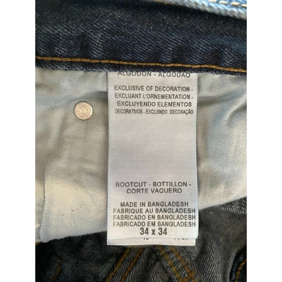 Levi's Signature Bootcut Jeans Men's 34x34 Dark Blue Denim Cotton - Picture 9 of 13